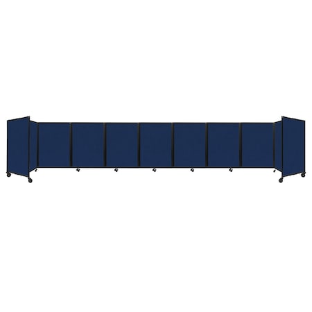 Versare Room Divider 360 Folding Portable Partition 25' x 4' Navy Blue Fabric 1148903